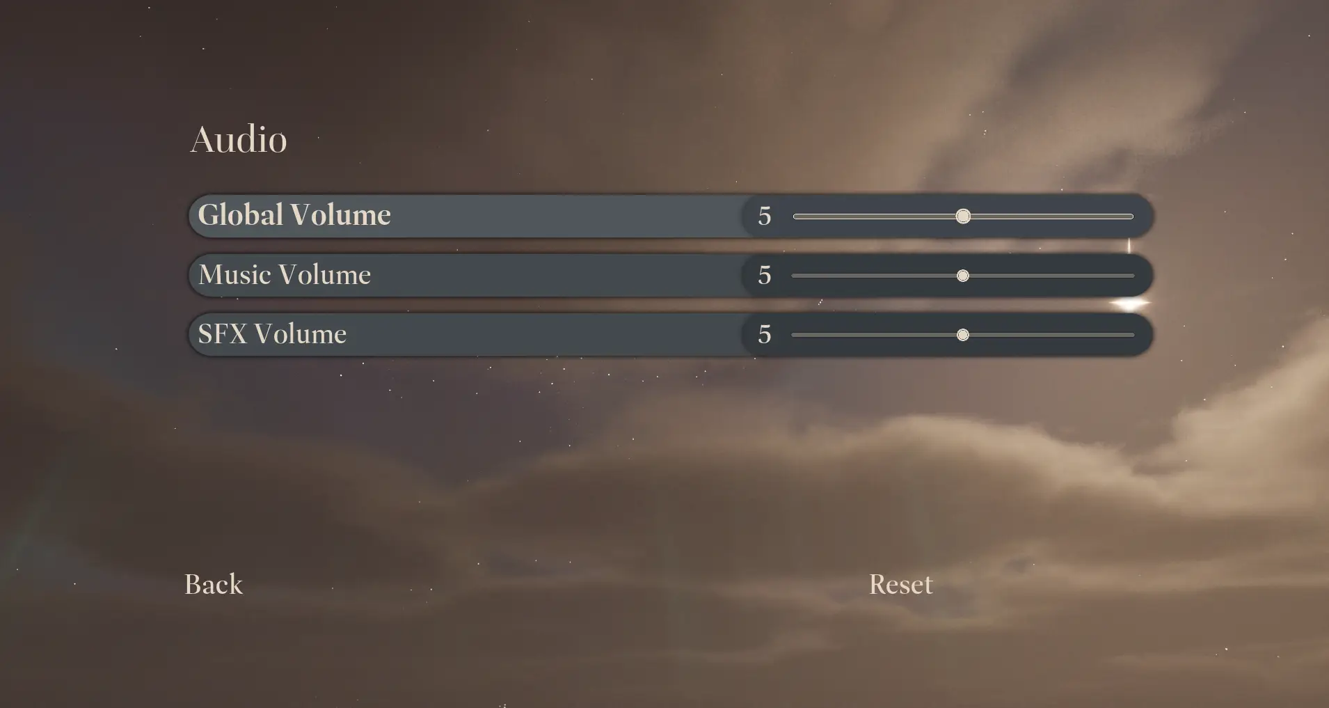 Menu Audio