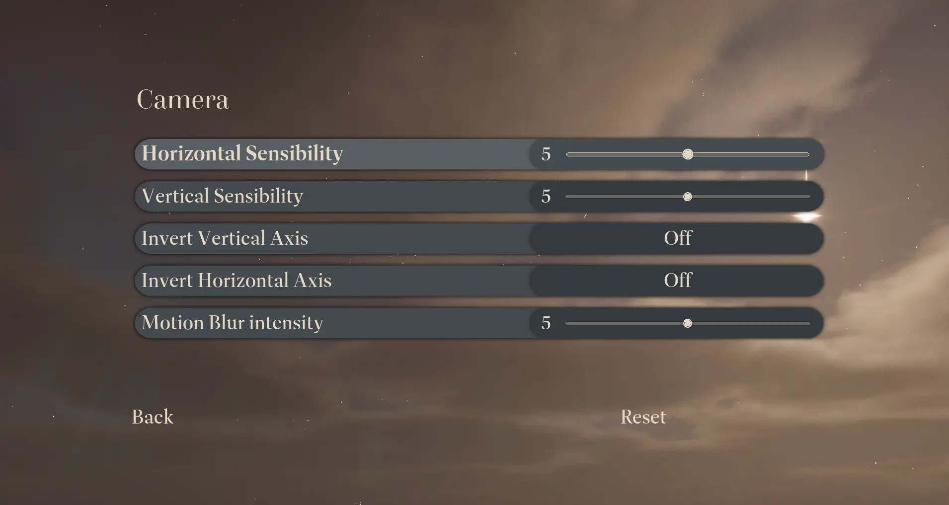 Menu Camera