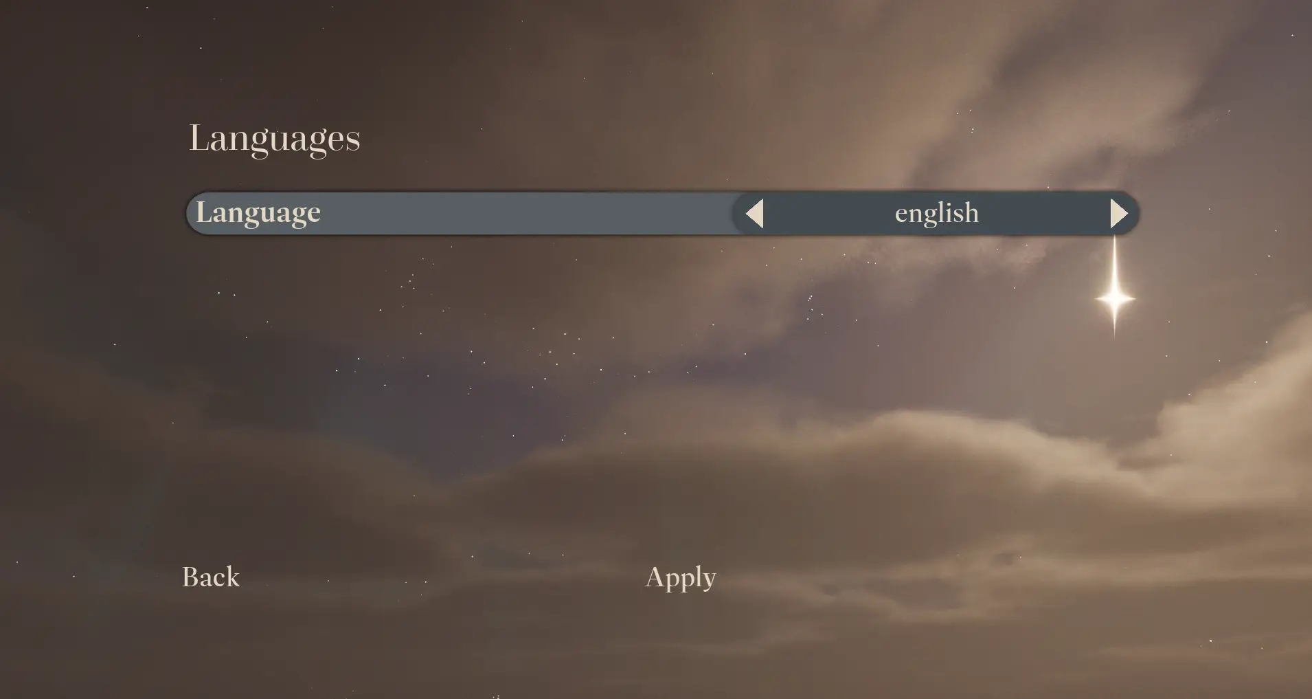 Menu Languages